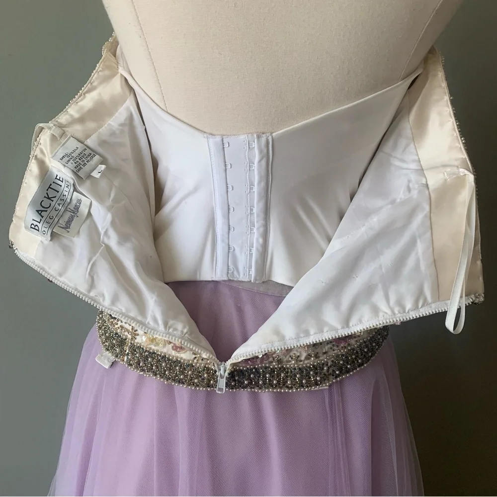 Oleg Cassini Ivory Corset Bustier Prom Bridal - Picture 7 of 8